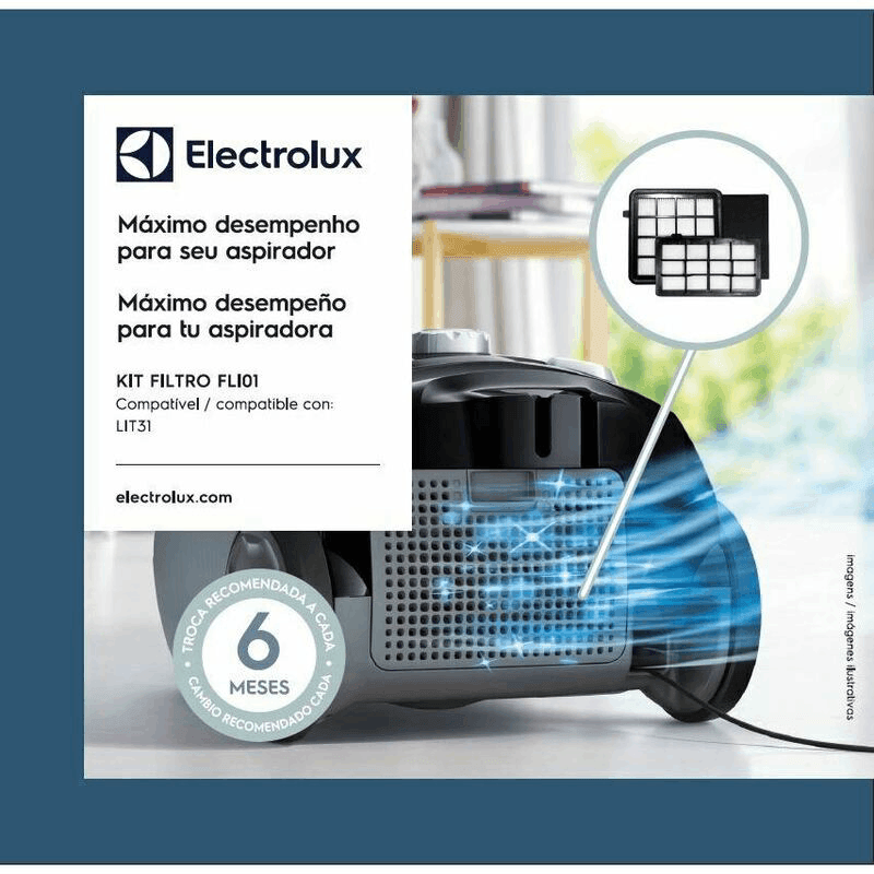 Kit de Filtros para Aspirador de Pó LTI31 Electrolux (FLI01)