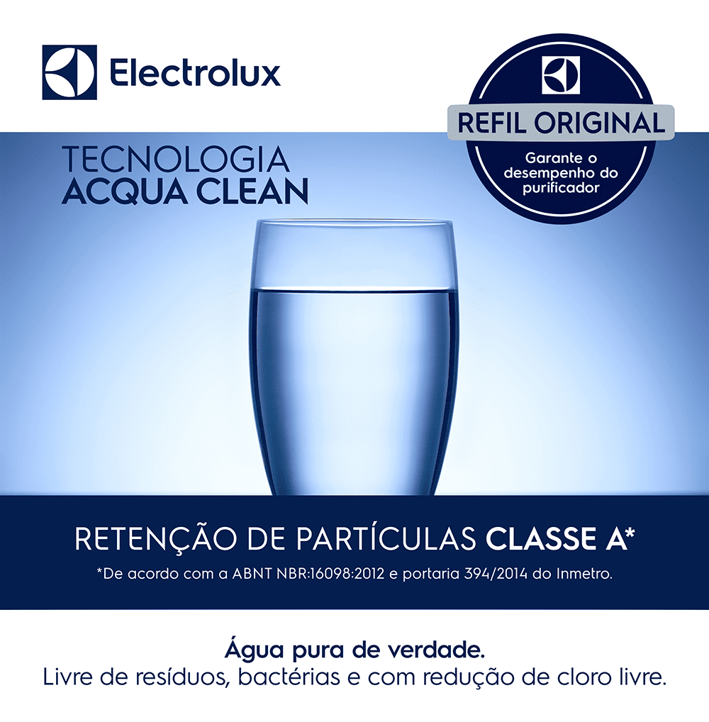 Filtro/Refil Original para Purificador de Água Electrolux PA21G / PA26G / PA31G – Refil longa duração: troque a cada 12 meses