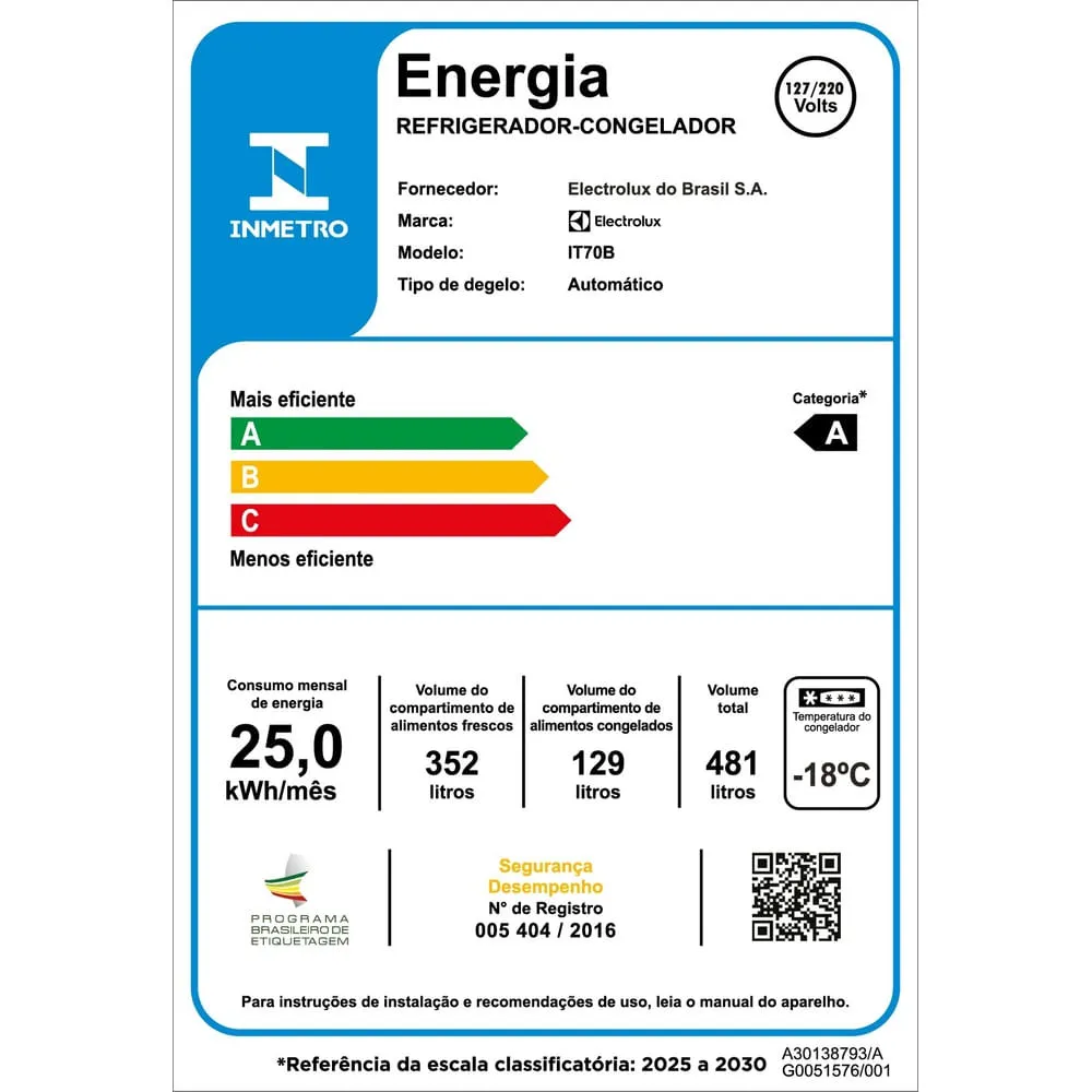 Geladeira Electrolux Frost Free Inverter 481L Efficient com AutoSense SmartBivolt Duplex cor Black Inox Look (IT70B)