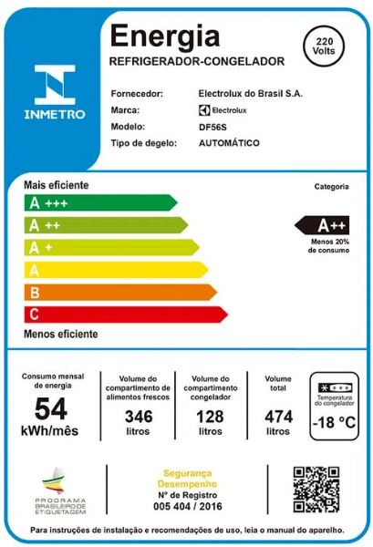 Geladeira Electrolux Frost Free 474L Duplex Cor Inox (DF56S)