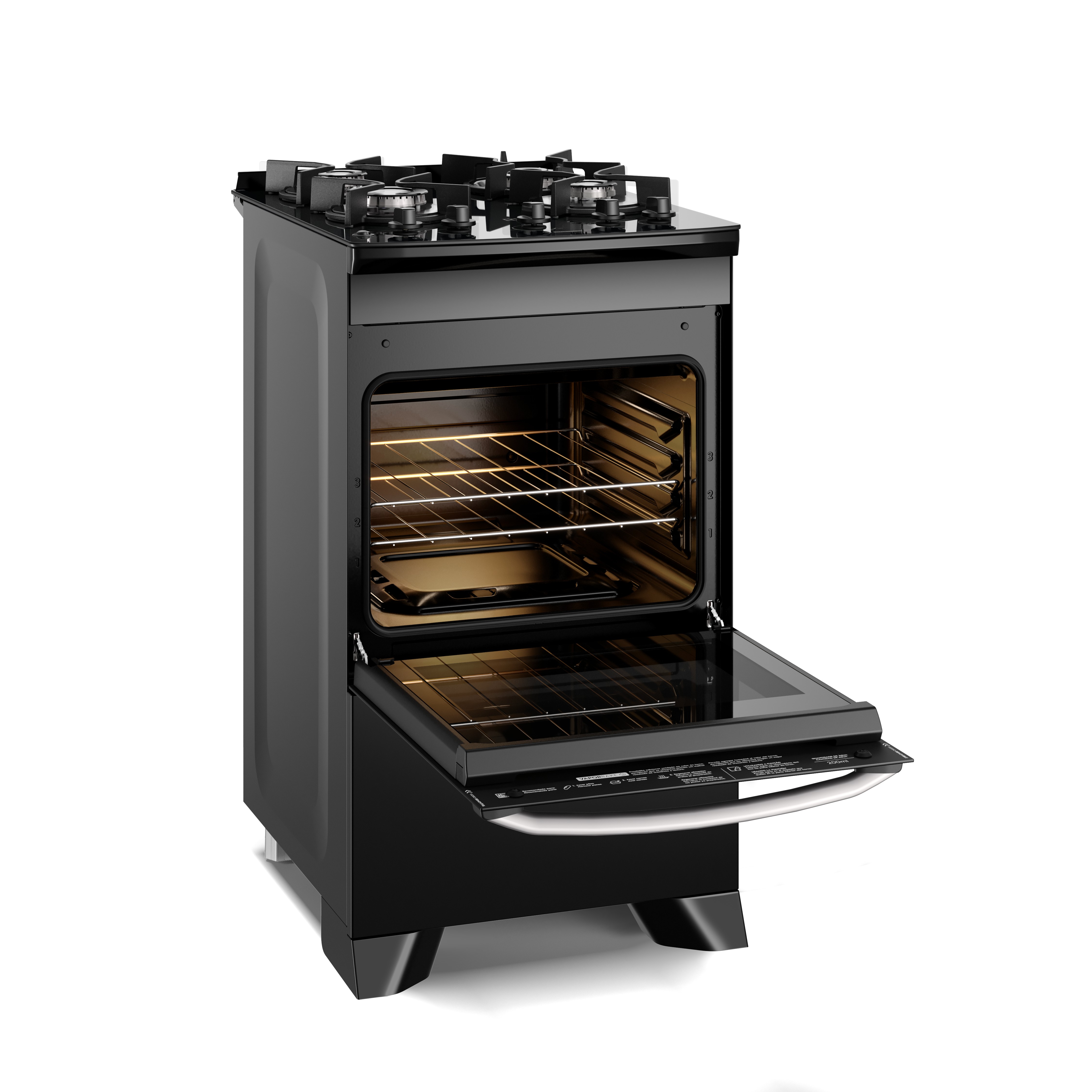 Fogão 4 bocas Electrolux Preto Efficient Mesa Vidro, Tripla Chama e PerfectCook (FE4GB)