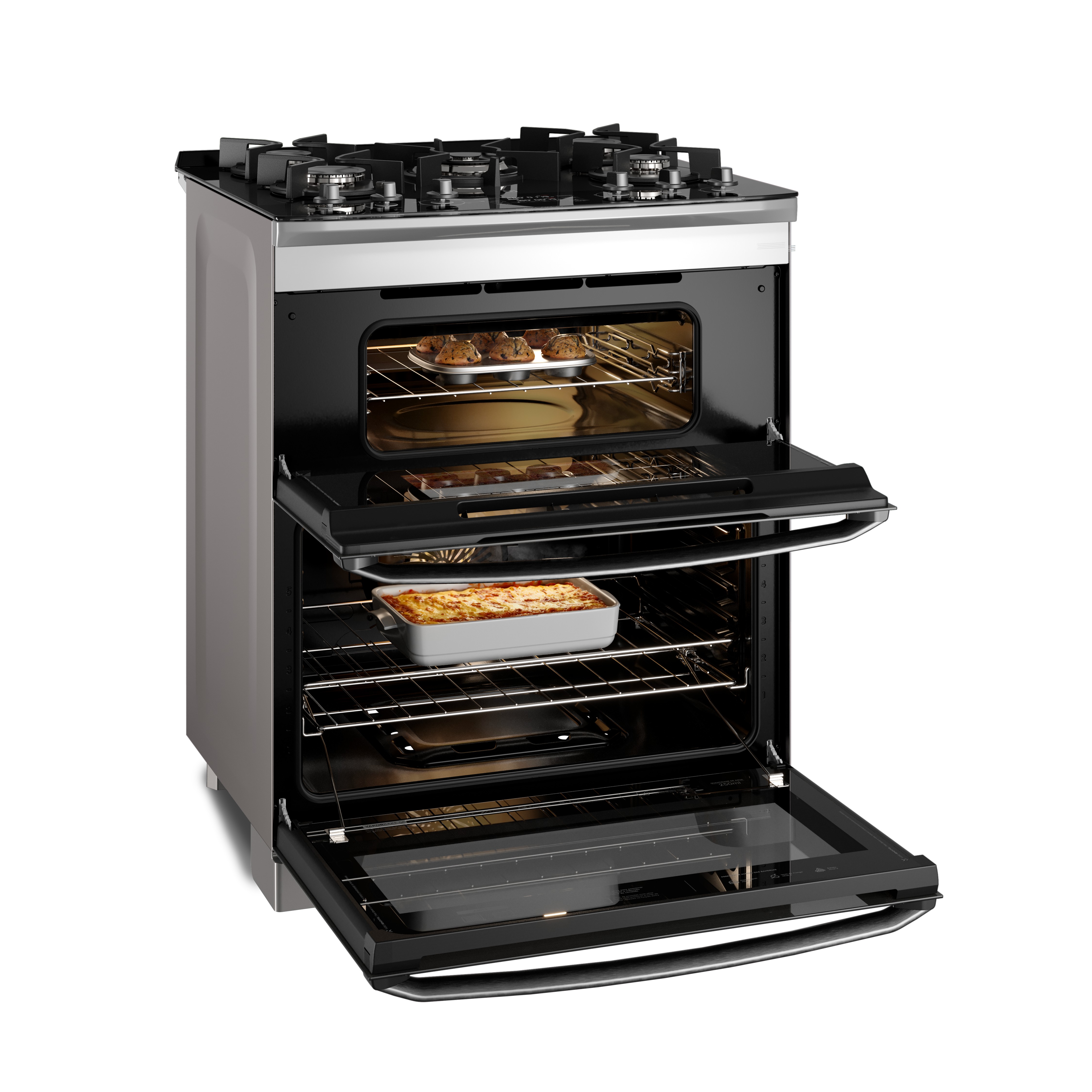 Fogão 5 bocas Electrolux Cinza Expert Função Air Fryer, 2 Fornos, Grill e Timer (FE5AD)