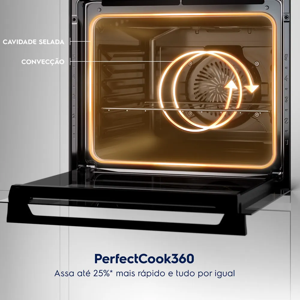 Fogão de Embutir 5 bocas Electrolux Cinza Experience Mesa Vidro, Grill e PerfectCook360 (FE5EG)