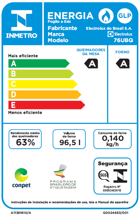 Fogão 5 Bocas Electrolux Branco com Tripla Chama e Timer (76UBQ)