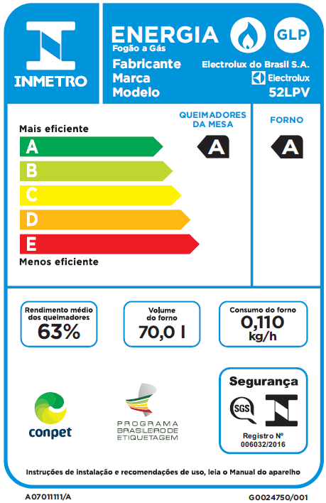 Fogão 4 Bocas Electrolux Preto com Mesa de Vidro e Porta Full Glass (52LPV)
