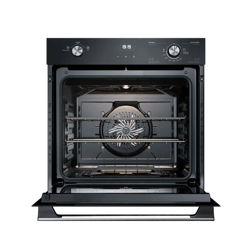 Forno de Embutir Electrolux a Gás 80L Efficient com PerfectCook360 Preto (OE8GH)