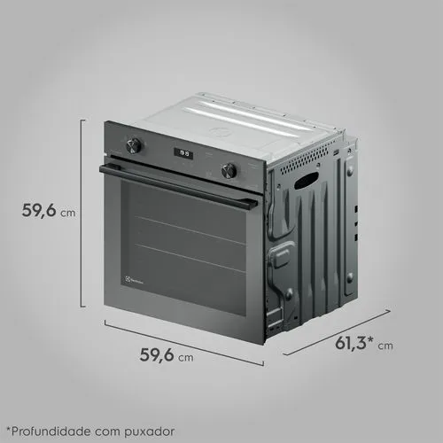 Forno de Embutir Electrolux a Gás 80L Experience com FoodSensor Cinza (OE8GF)