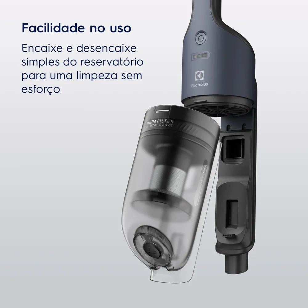 Aspirador de Pó Vertical Sem Fio Electrolux Ergorápido 2 em 1 Cyclonic Power até 30 min Azul (ERG019)