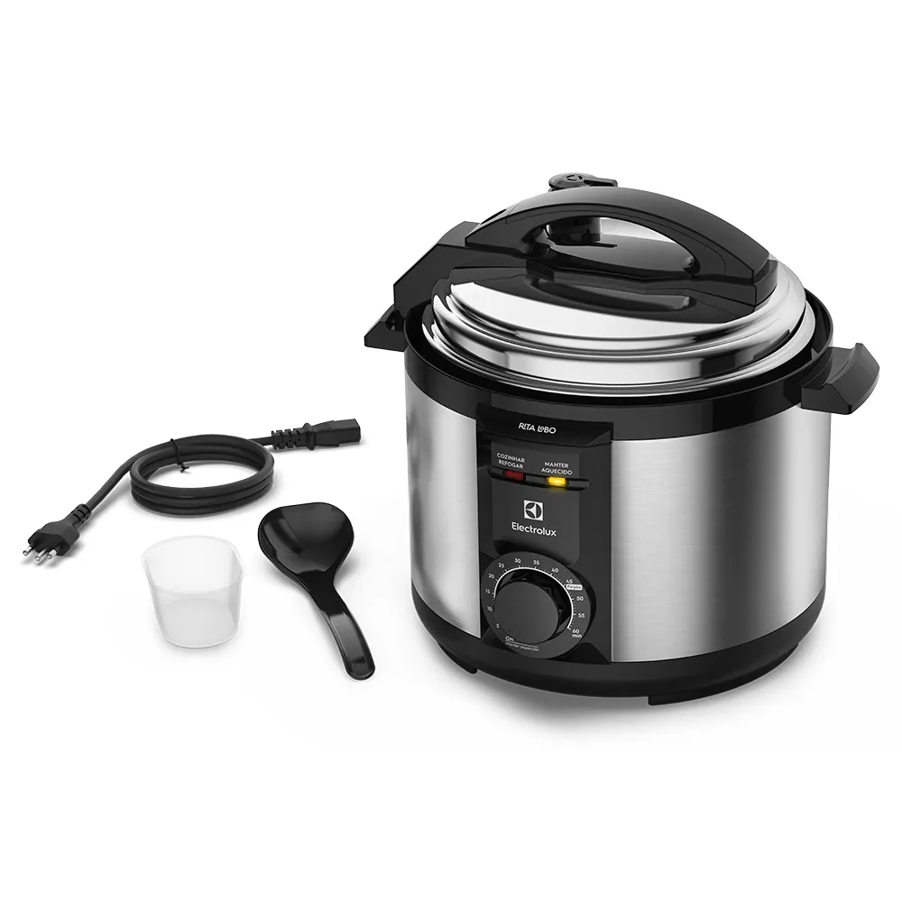Panela de Pressão Elétrica Electrolux por Rita Lobo 5L Preta Efficient c/ Timer (PCE20)