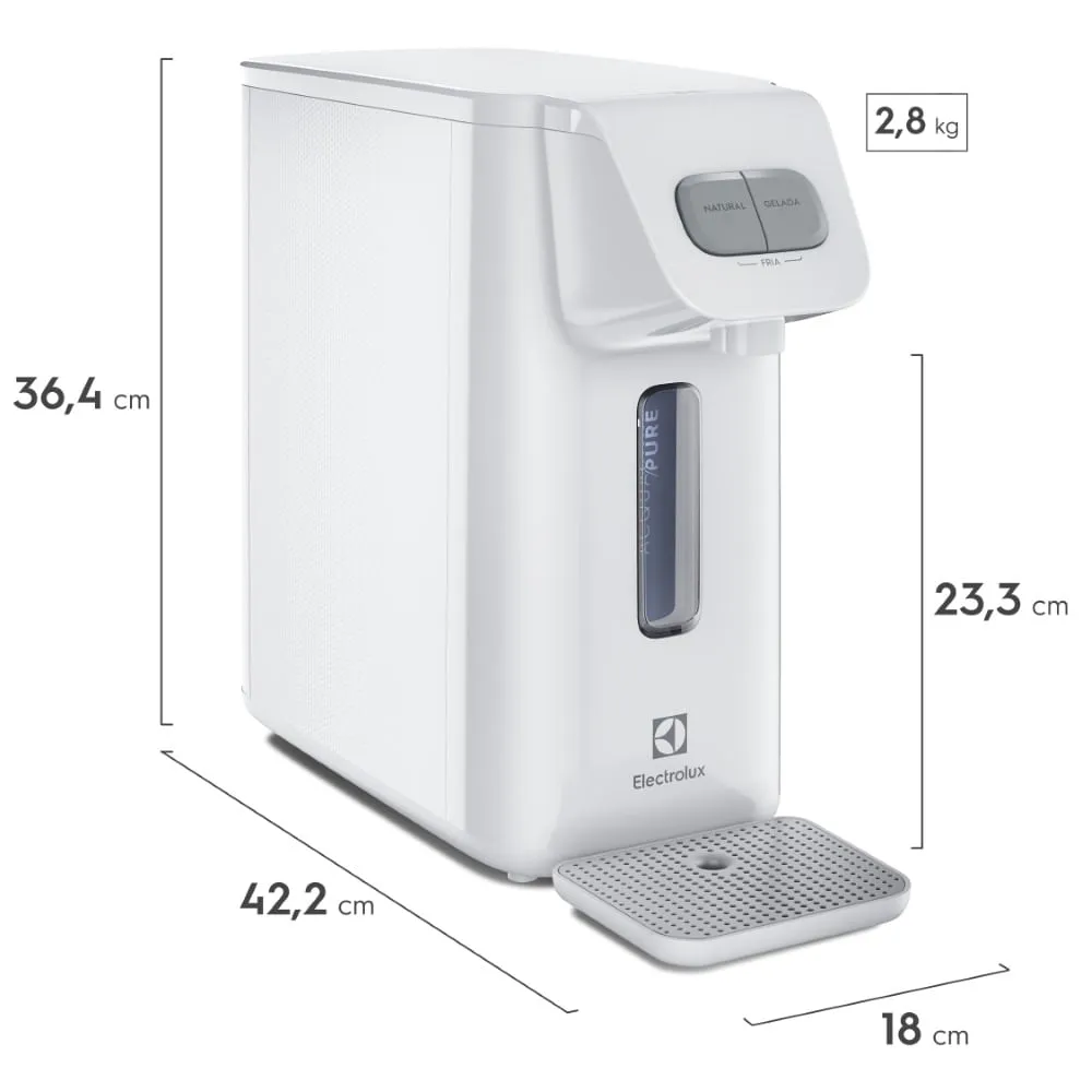 Purificador Electrolux Eletrônico Compacto Efficient Painel Mecânico Bivolt Branco (PE15B)