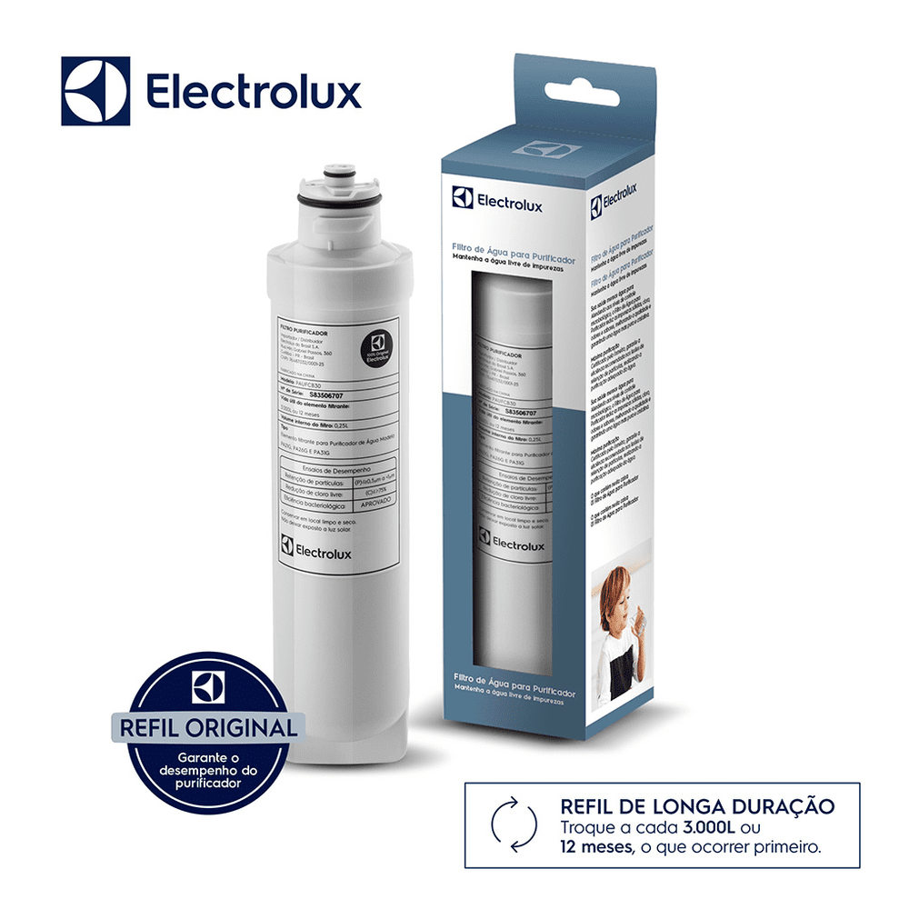 Kit Filtro/Refil Original para Purificador de Água Electrolux PA21G / PA26G / PA31G (6 unidades)