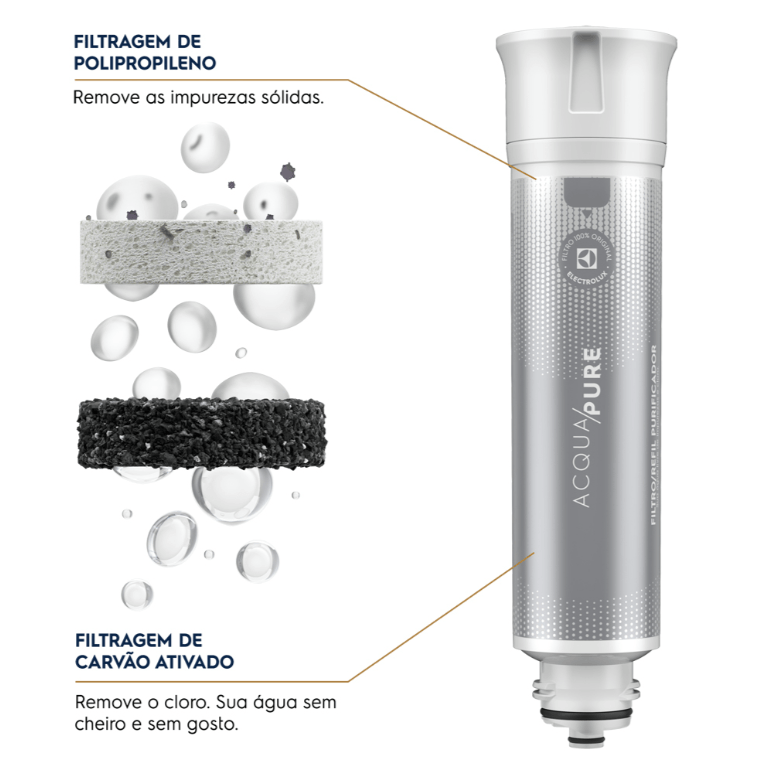 Purificador de água Pure 4x Electrolux (PE12G) + Filtro/Refil de Água Acqua Pure