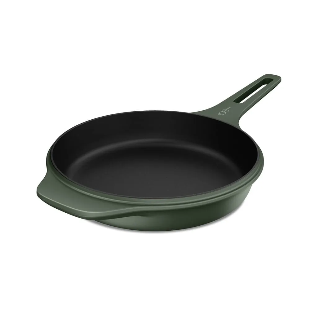 Kit Panela de Ferro Fundido Esmaltado Molheira 20cm + Frigideira de Ferro Fundido Esmaltado Electrolux 26cm verde Linha 100 Anos Celebre Preparos