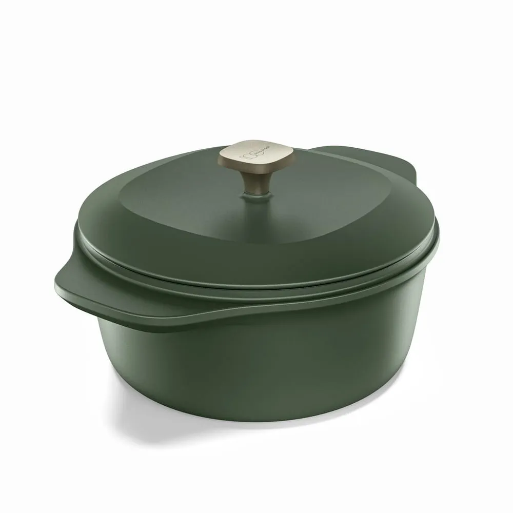 Kit Panela de Ferro Fundido Esmaltado Molheira 20cm Temperos + Panela de Ferro Fundido Esmaltado Caçarola 24cm Electrolux Verde Linha 100 Anos Celebre