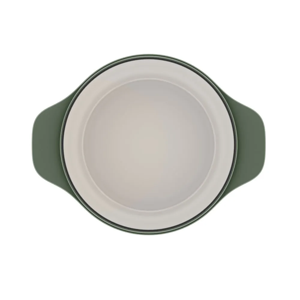 Kit Panela de Ferro Fundido Esmaltado Molheira 20cm Temperos + Panela de Ferro Fundido Esmaltado Caçarola 24cm Electrolux Verde Linha 100 Anos Celebre