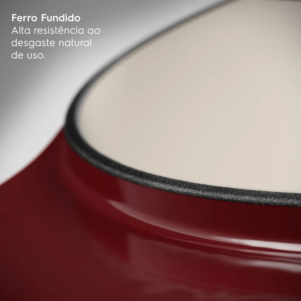 Jogo de Panelas Electrolux de Ferro Fundido Esmaltado Vermelha Expert 2 Peças