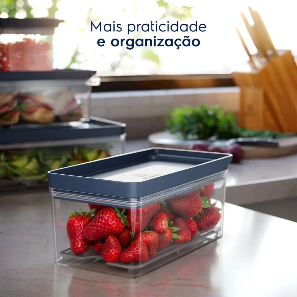 Kit 2 Organizadores de Geladeira Electrolux Experience com Escorredor 1,5L