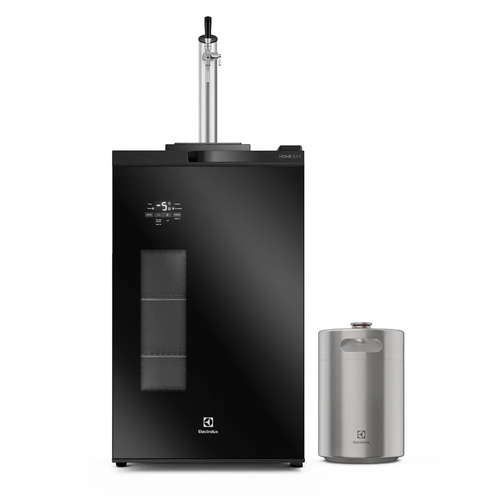 Barril de Chopp Electrolux Mini Keg 5L Inox com conectores para Torre de Chopp