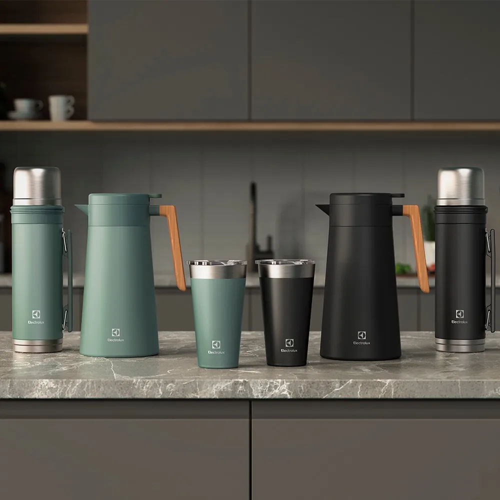 Garrafa Térmica Electrolux 1,8L Preta Fosca Sense Com Bico Corta Pingos