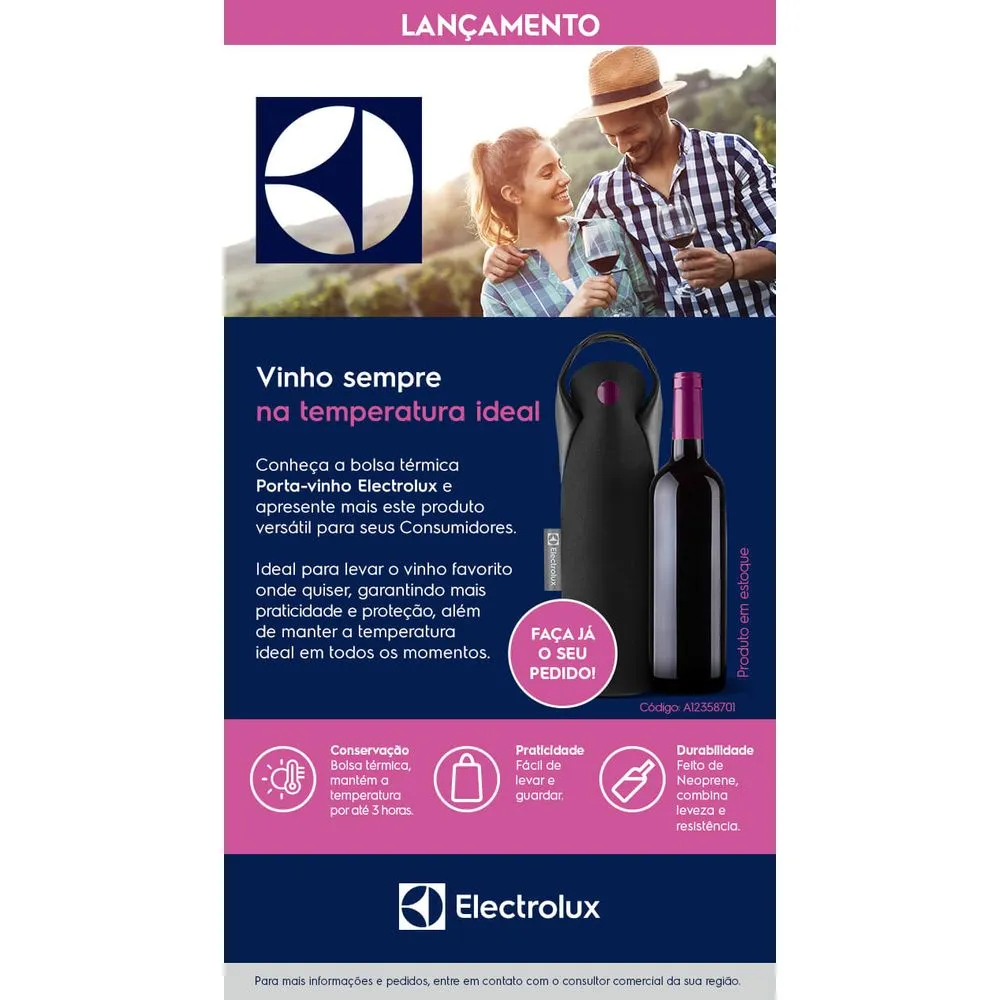 Porta-Vinho Electrolux Portátil Térmica Wine Bag Preta