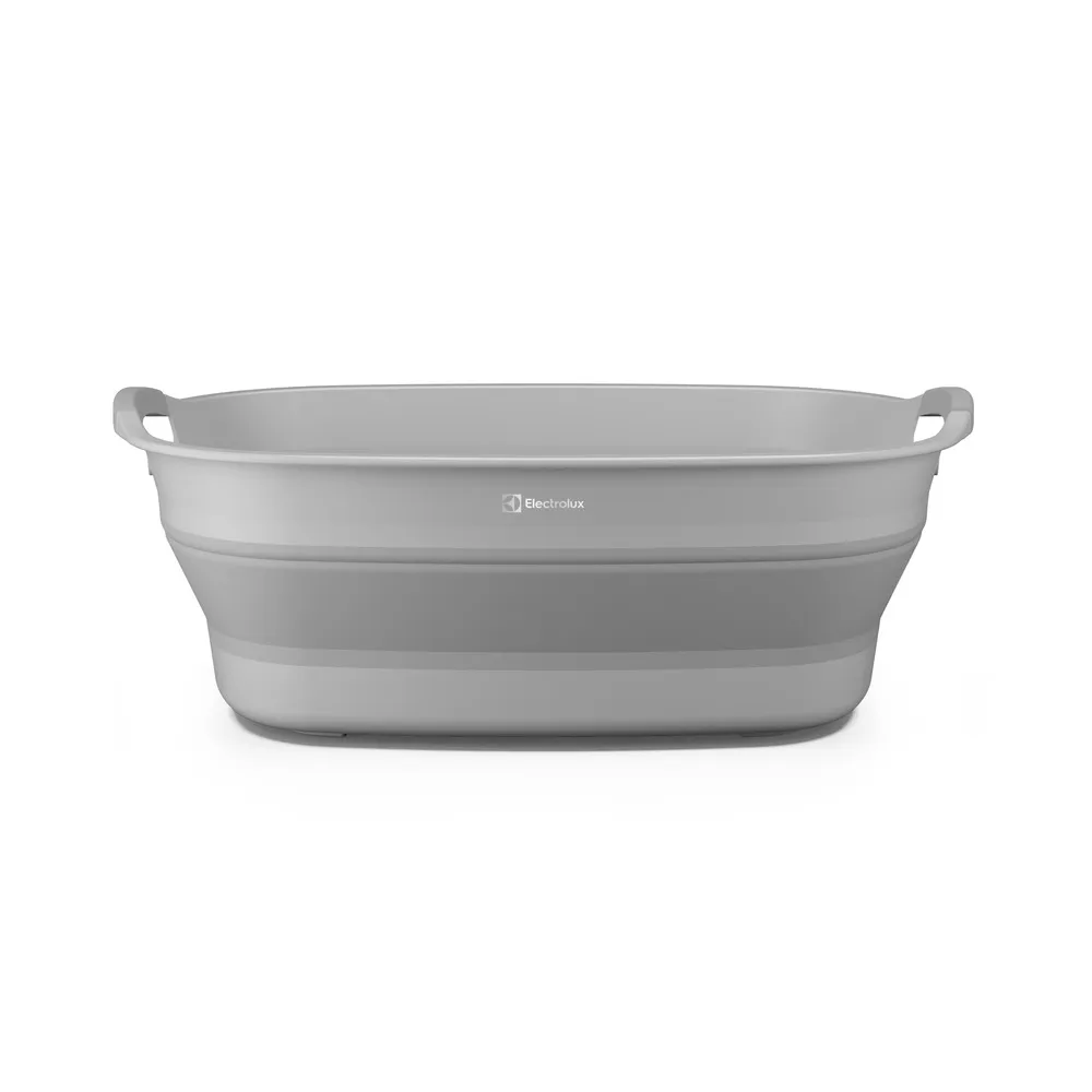 Cesto de Roupa Dobrável Electrolux 30L com Válvula de Água Cinza