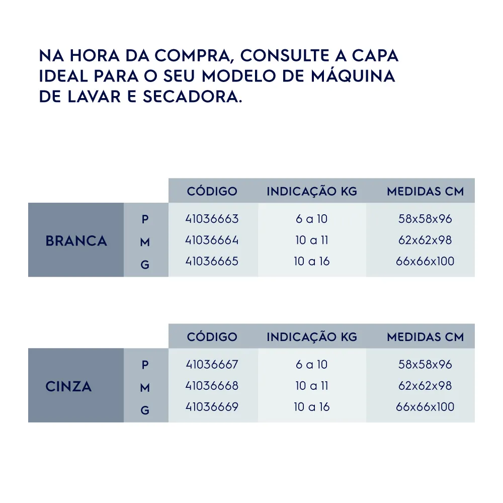 Capa para Máquina de Lava Electrolux Cinza 10kg a 11kg Tamanho M